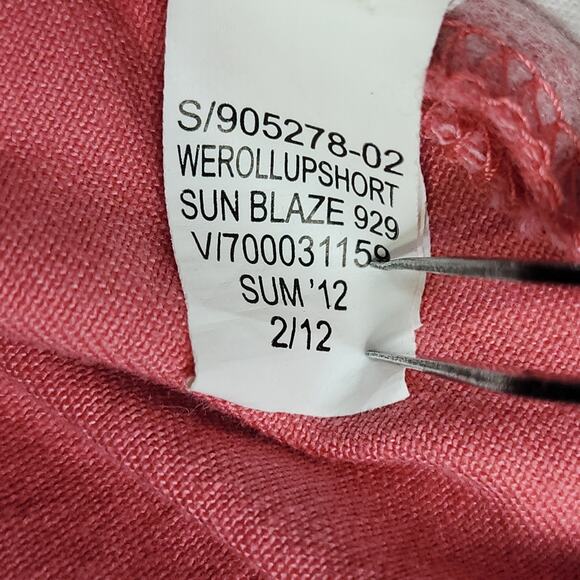 Banana Republic Shorts Womens 6 Pink Sun Blaze We Roll Up Chino Cuffed Preppy - Picture 8 of 14